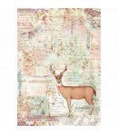 PAPIER DE RIZ RENNE CHRISTMAS PINK 21 X 29.7 DFSA4319