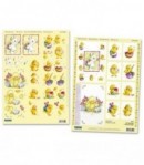 FEUILLE 3D LAPINS POUSSINS RY83545