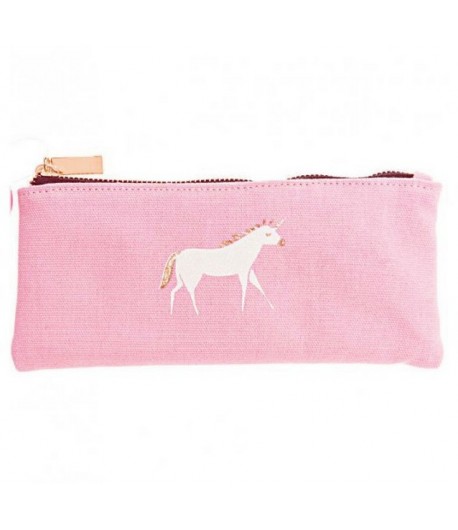 TROUSSE ROSE EN TISSU LICORNE 21.3 X 10 CM