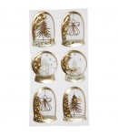 AUTOCOLLANTS BOULES DE NOEL 3D OR X 6