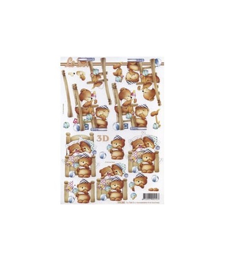FEUILLE 3D OURSONS 777280