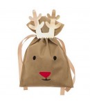 SAC EN TISSU RENNE BRUN 20X30CM