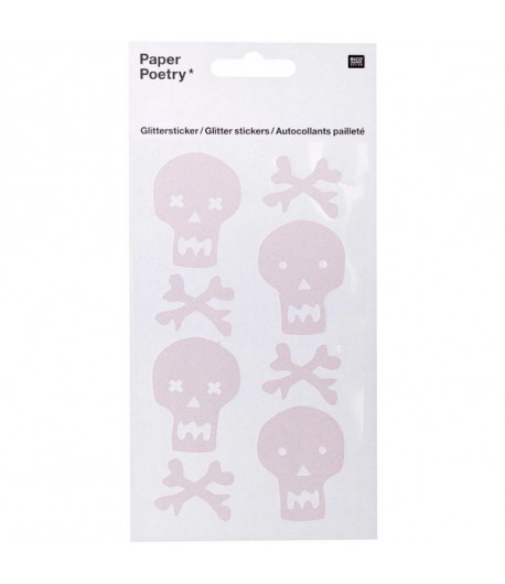 STICKERS PAILLETES TETES DE MORT