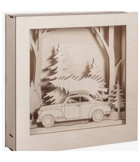 KIT BOIS VOITURE ET FORET 30X30X6.6CM