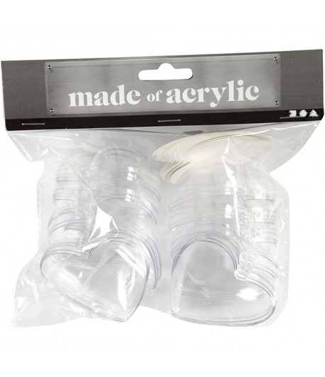10 COEURS EN PLASTIQUE 6.5 CM