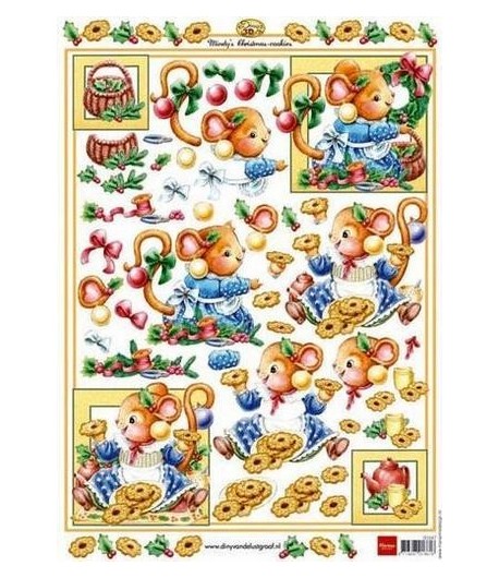 FEUILLE 3D SOURIS COOKIES 3D547