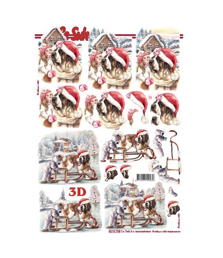 FEUILLE 3D ENFANTS ET CHIEN