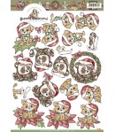 FEUILLE 3D PANDA, CHAT, CHIEN DE NOEL