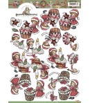 FEUILLE 3D FILLETTES ET CUPCAKE DE NOEL