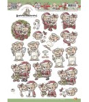 FEUILLE 3D OURSONS DE NOEL