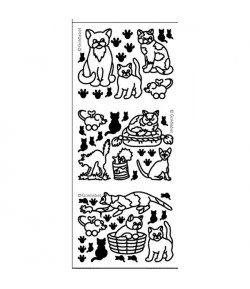 STICKERS CHATS ET SOURIS OR