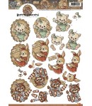 FEUILLE 3D ANIMAUX MIGNONS