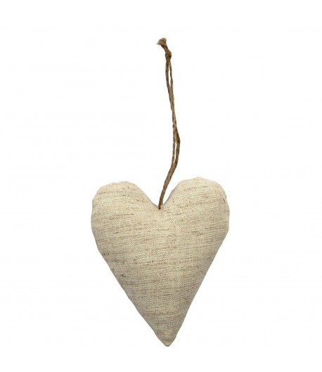 COEUR TISSU COULEUR LIN 8X9.5 CM