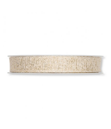 RUBAN CREME PAILLETE 1.5CM X 1 M