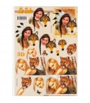 FEUILLE 3D FEMMES ET ANIMAUX