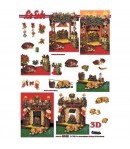 FEUILLE 3D CHAT ET CHIEN CHEMINEE