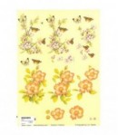 FEUILLE 3D FLEURS ET PAPILLONS PAR018