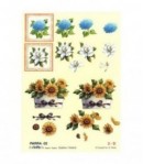 FEUILLE 3D TOURNESOLS ET FLEURS