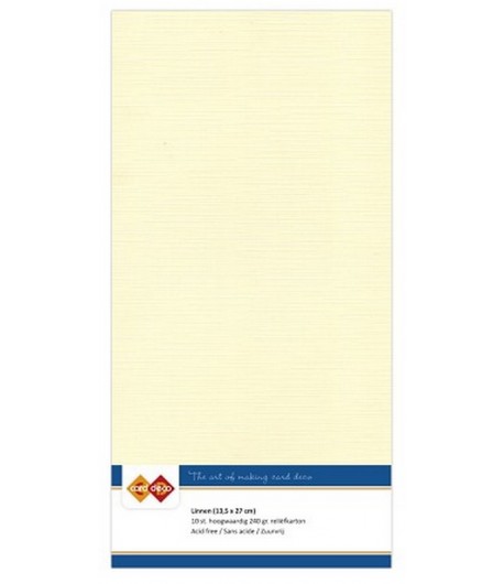 10 FEUILLES 13.5 X 27 CM 240GR - JAUNE PALE