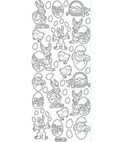 STICKERS PÂQUES ARGENT