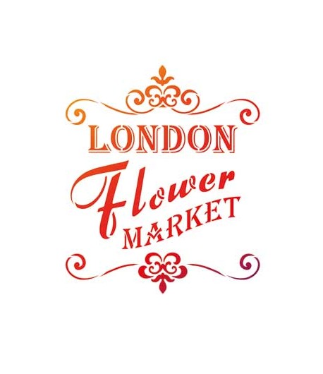 POCHOIR A4 LONDON FLOWER MARKET