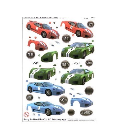 FEUILLE 3D VOITURE DCD504