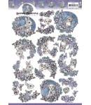 FEUILLE 3D CHAT CHIEN LAPIN - CD11258