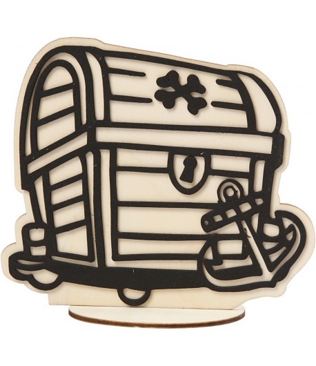 FIGURINE BOIS COFFRE POUR FOAM CLAY