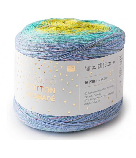 LAINE COTTON DEGRADE PRINT BLEU VERT (003)