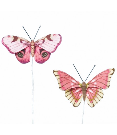 PAPILLONS X 2 - ROSE FONCÉ