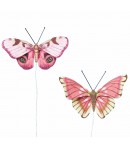PAPILLONS X 2 - ROSE FONCÉ