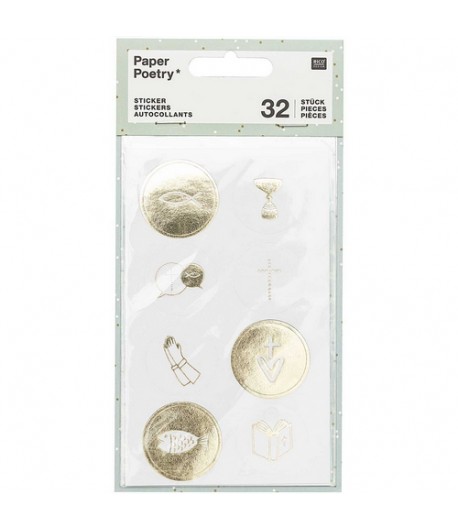 STICKERS RONDS MIX FETES CHRETIENNES