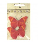 PAPILLONS X 2 - ROUGE ORANGER