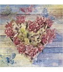 SERVIETTE COEUR FLEURI
