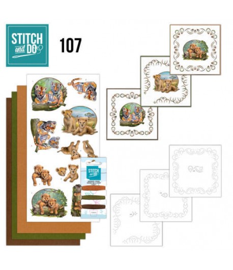 KIT 3D A BRODER WILD ANIMALS - 107 - STITCH AND DO