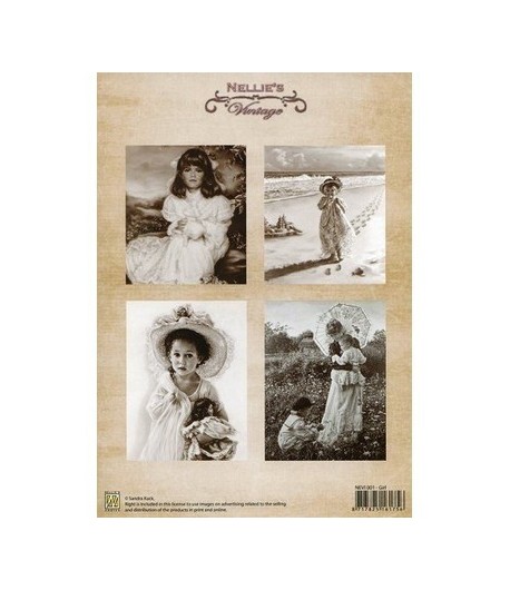 FEUILLE 3D VINTAGE ENFANTS ETE NEVI001