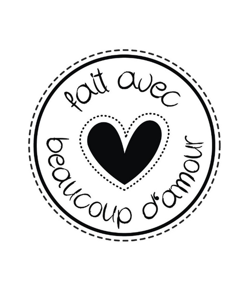 Tampon Bois Rond Fait Avec Beaucoup D Amour Doigts De Fees