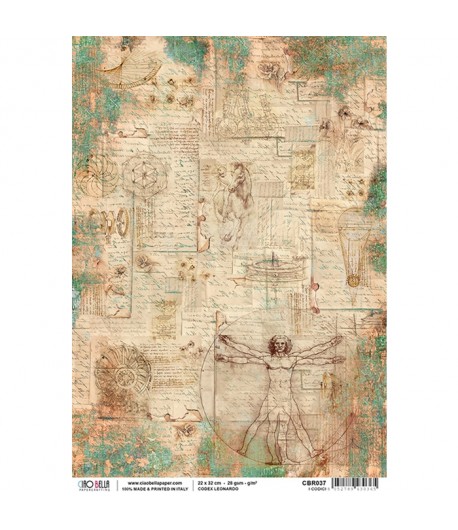 PAPIER DE RIZ I CODICI 22 X 32CM CBR037