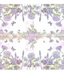 SERVIETTE FLEURS MAUVES ET PAPILLONS
