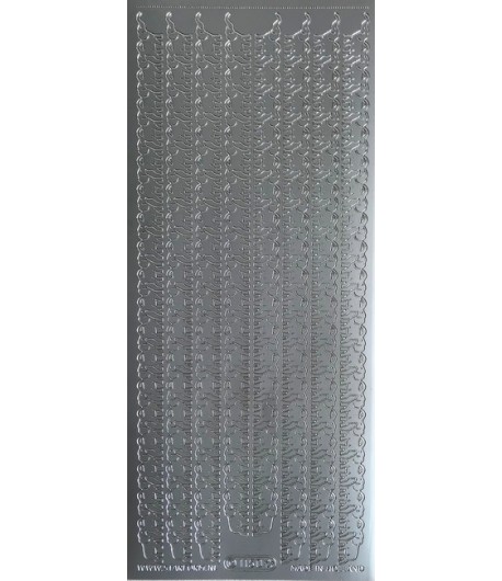 STICKERS BORDURE ELEPHANTS  - ARGENT