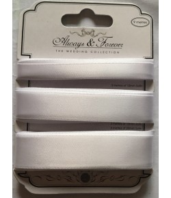 RUBANS SATIN BLANC 3X3M