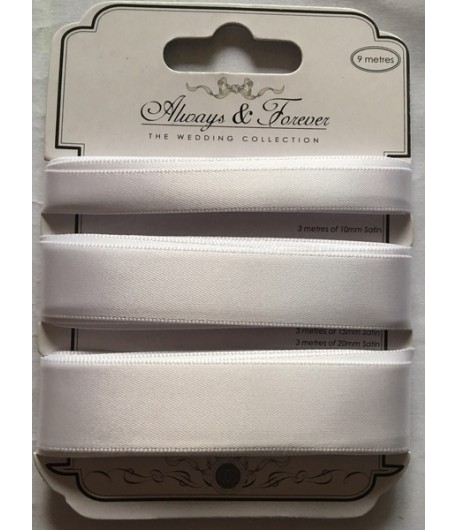 RUBANS SATIN BLANC 3X3M