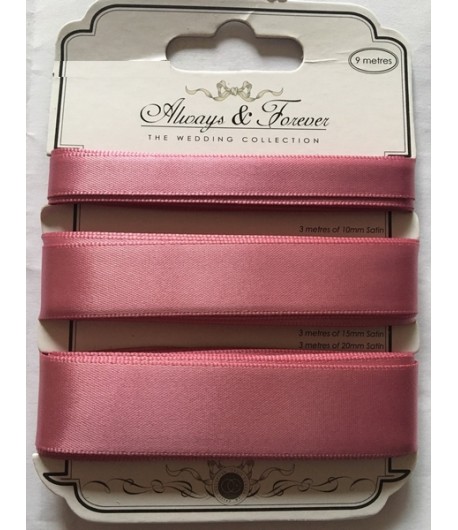 RUBANS SATIN ROSE 3X3M