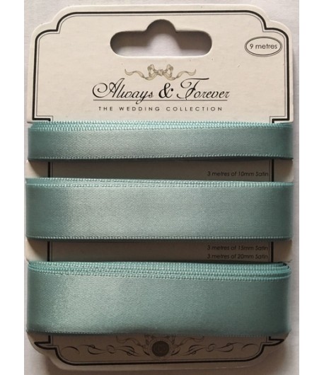 RUBANS SATIN TURQUOISE 3X3M