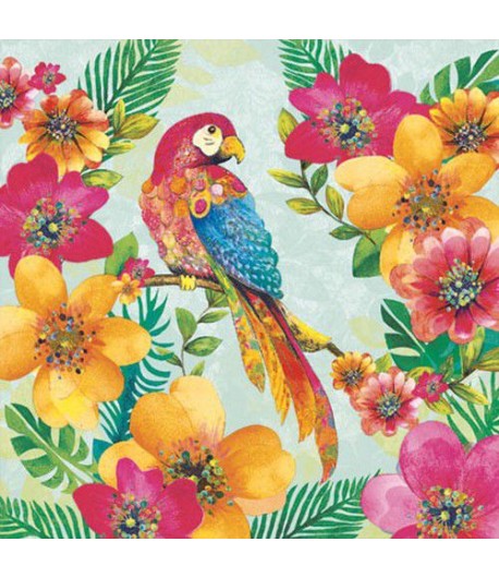 SERVIETTE PERROQUET TROPICAL
