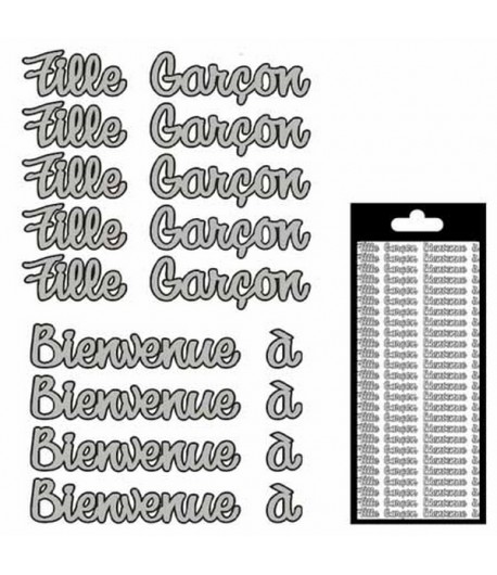 STICKERS BIENVENUE ARGENT
