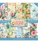 BLOC 10 FEUILLES FLOWERS FOR YOU 20.3 X 20.3 CM - SBBS05