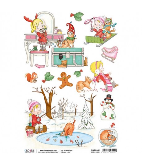 PAPIER DE RIZ ZOE ET ZIGGY 21 X 29.7CM CBRP052