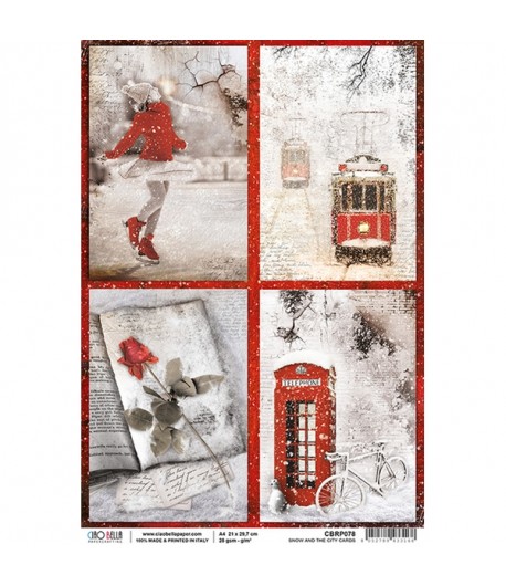 PAPIER DE RIZ SNOW AND THE  CITY 21 X 29.7CM CBRP078