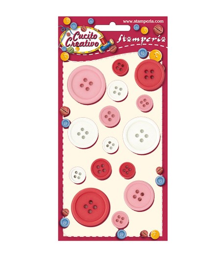 BOUTONS ROSES/BLANCS X 15 - BLP004